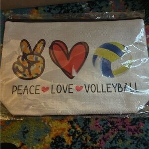 Peace Love Volleyball Graphic Pouch